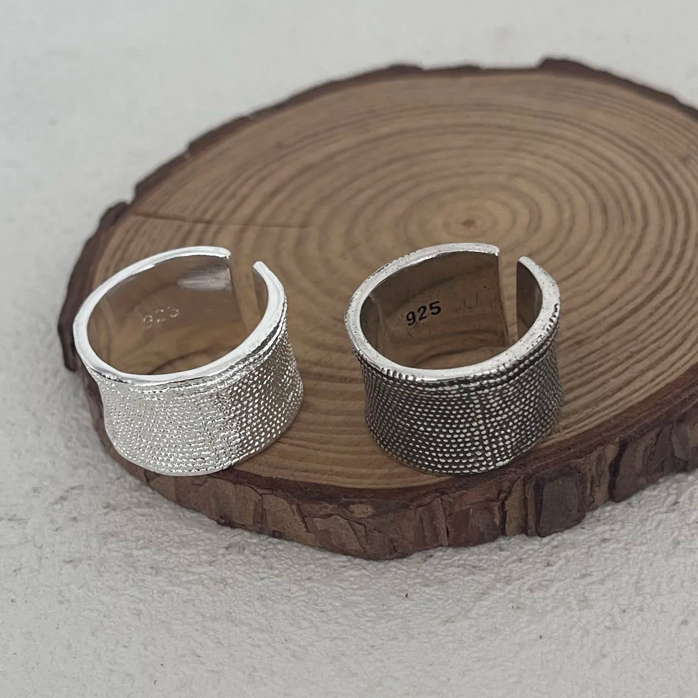 Textured Ring "Drapes of Midgard" - 925 Sterling Silver