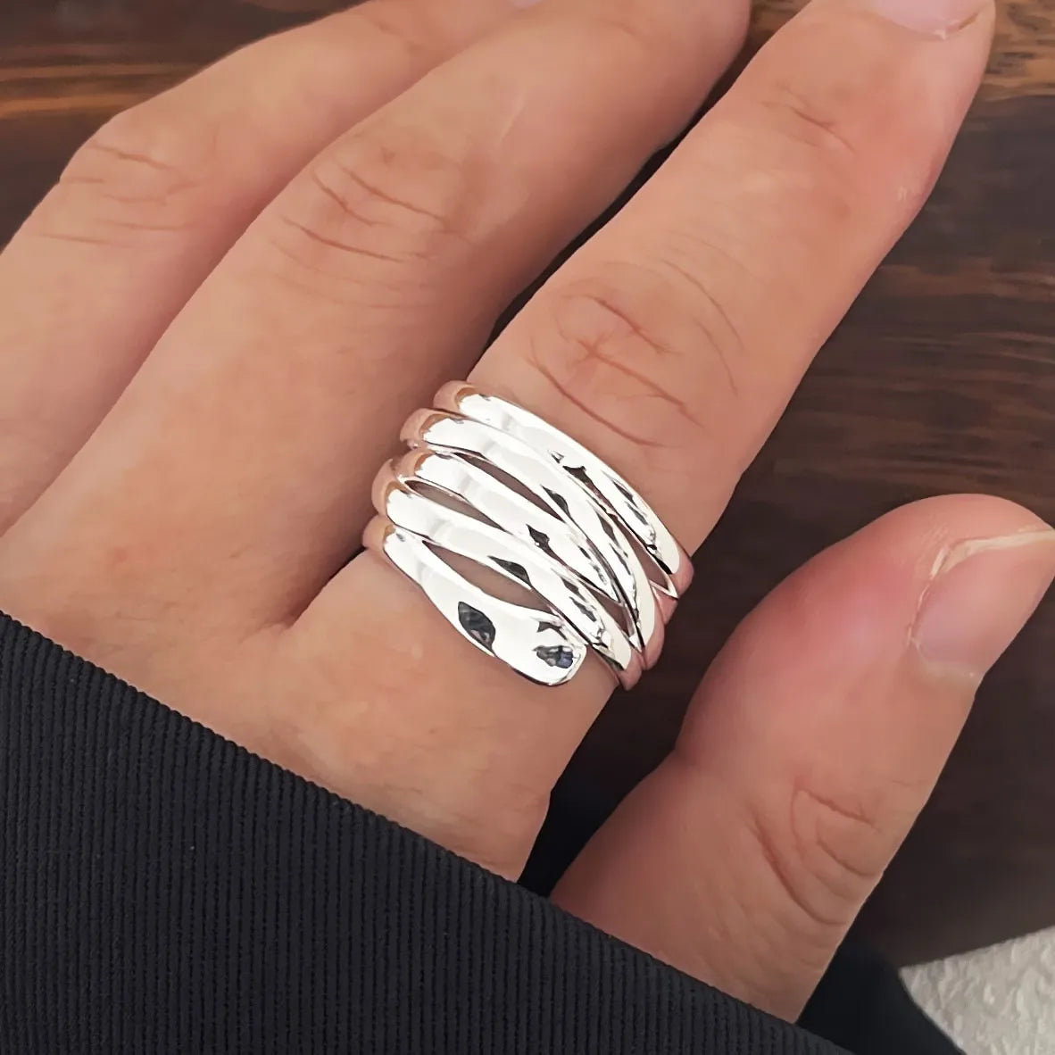 "Njörd Waves" Ring – Nordic Design in 925 Sterling Silver
