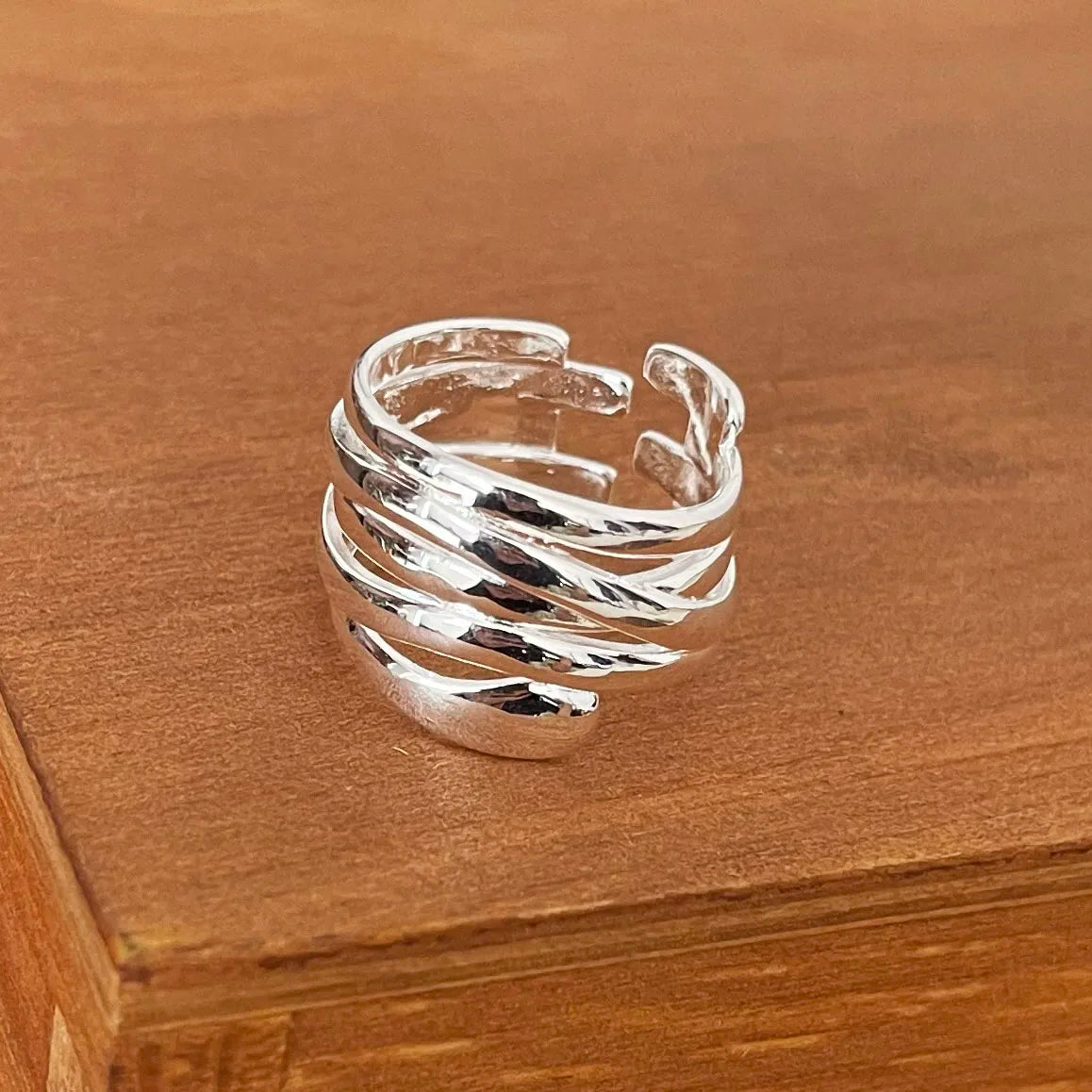 "Njörd Waves" Ring – Nordic Design in 925 Sterling Silver
