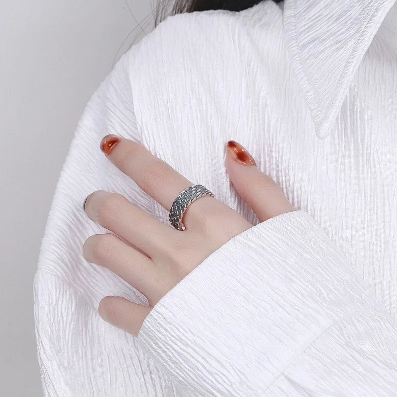 Jörmungand Scales Ring – Viking Design in 925 Sterling Silver