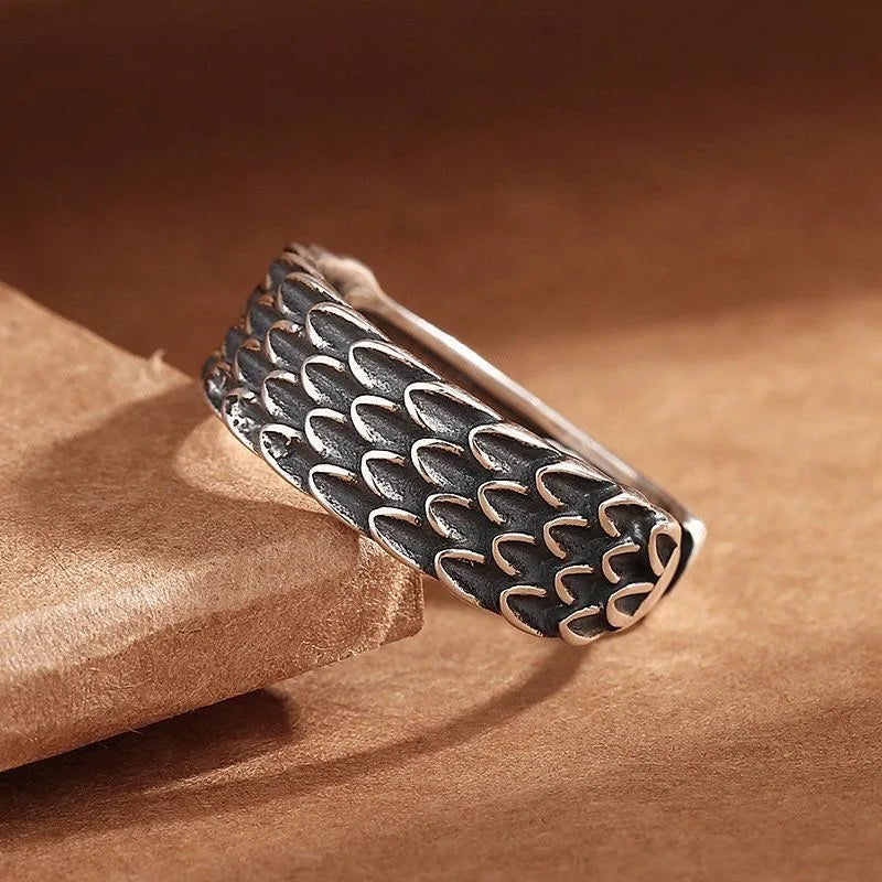 Jörmungand Scales Ring – Viking Design in 925 Sterling Silver