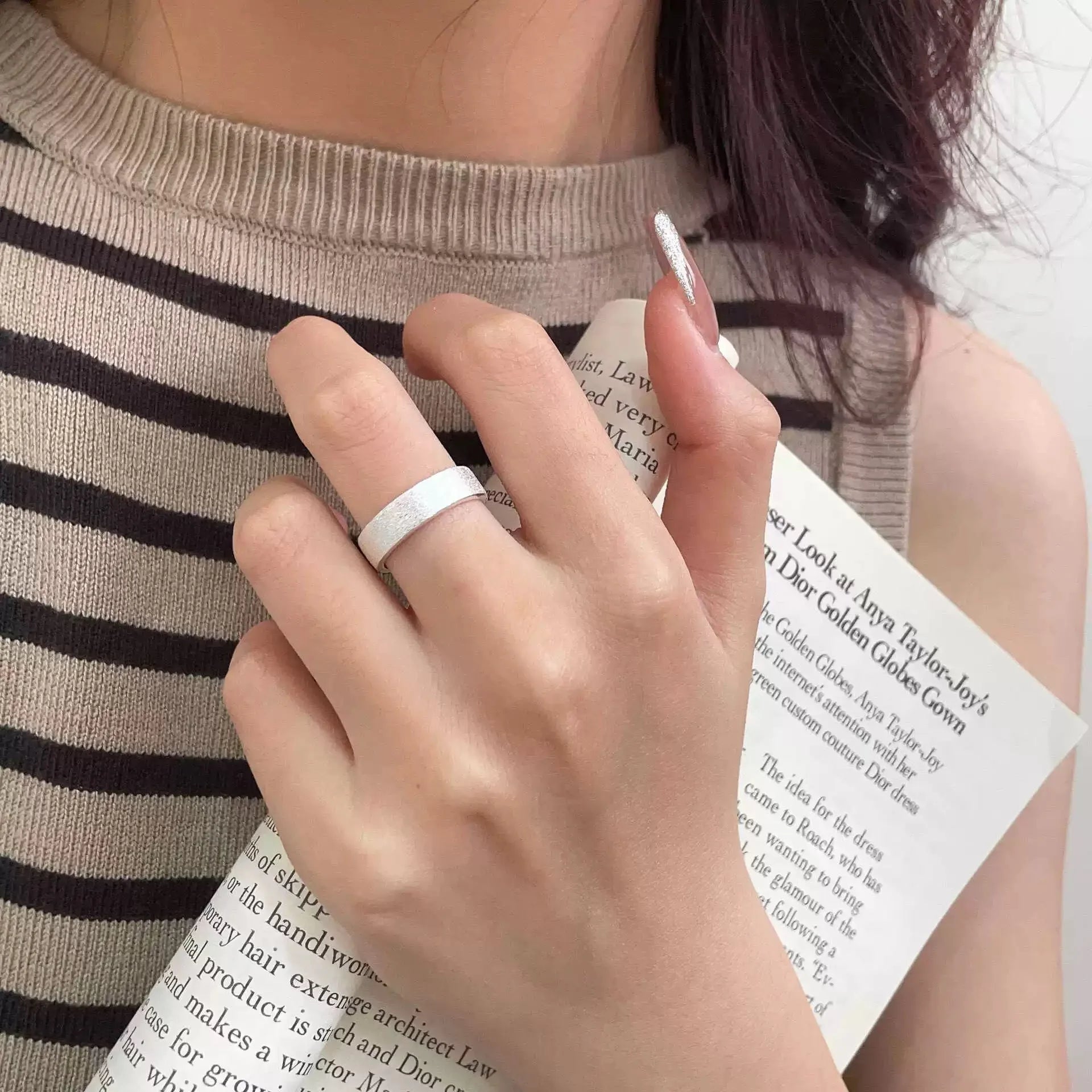 "Aegir" Ring – 925 Sterling Silver with Hammered Finish