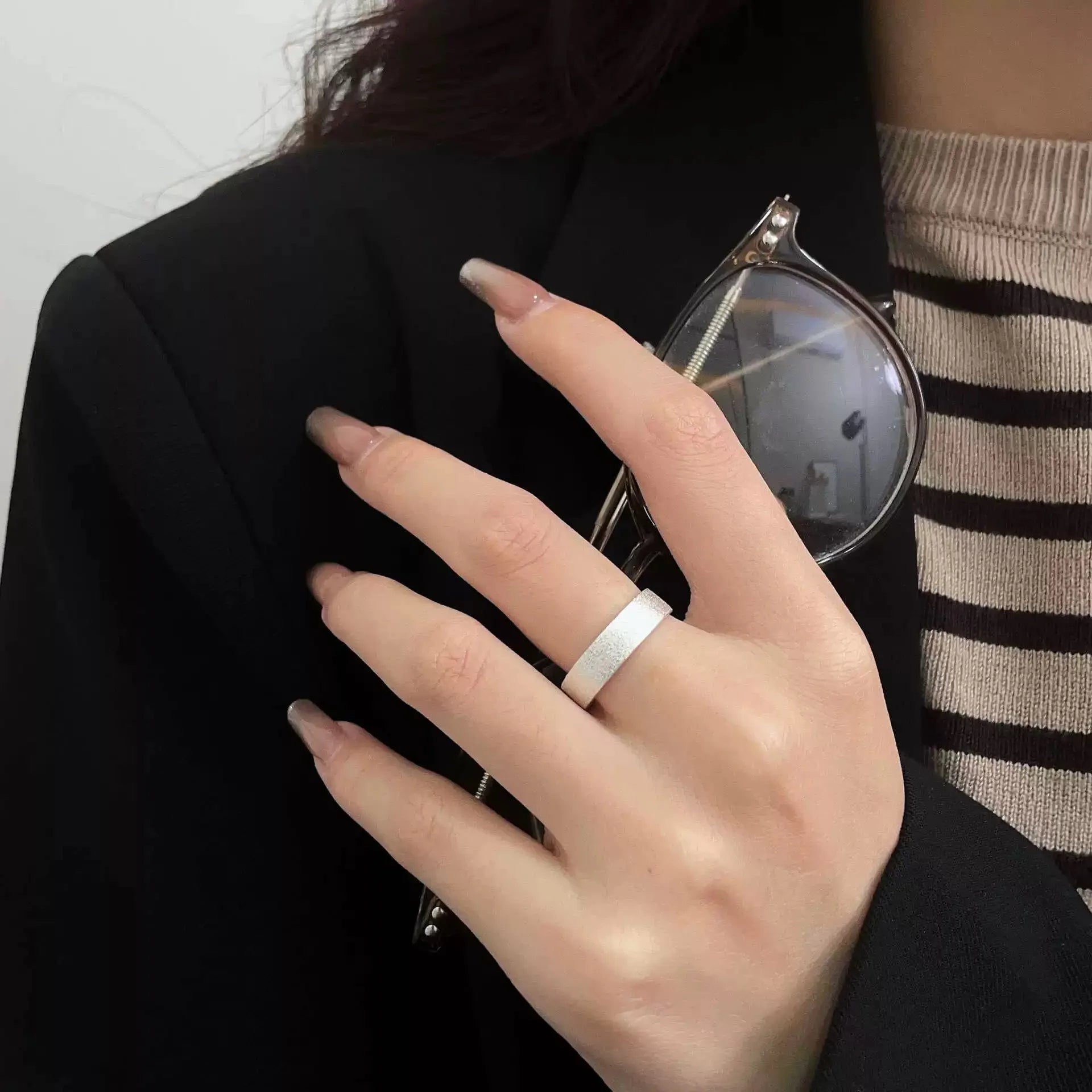 "Aegir" Ring – 925 Sterling Silver with Hammered Finish