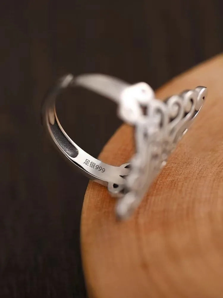 "Fafnir" Ring - Elegant Viking Scrolls in 925 Sterling Silver for Women