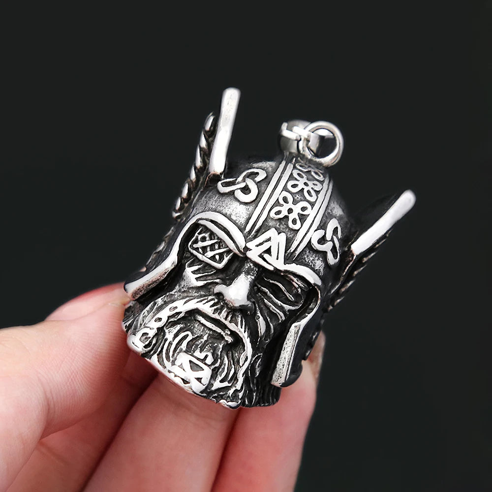 Collier Pendentif Casque d'Odin - Acier Inoxydable 316L - Symbole Viking