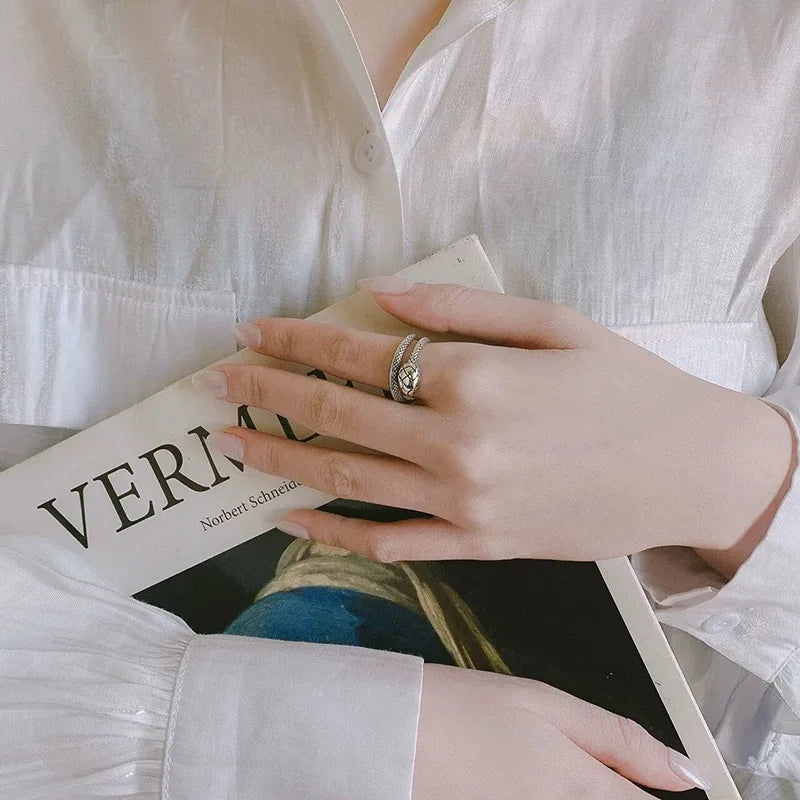 "Nidhogg" Ring – Protective Serpent in 925 Sterling Silver