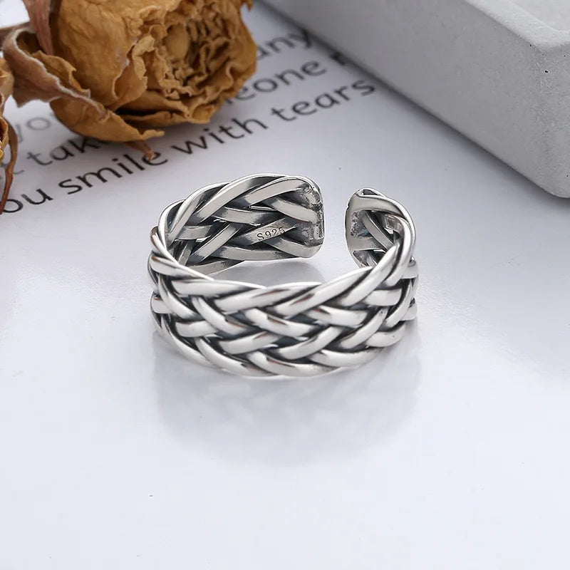 "Drakkar" Ring – Viking Braiding in 925 Sterling Silver