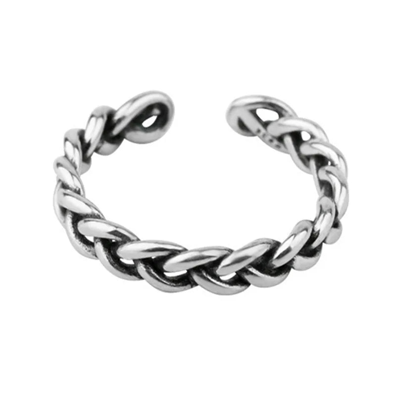 Fenrir's Braid Ring – 925 Sterling Silver with Viking Design