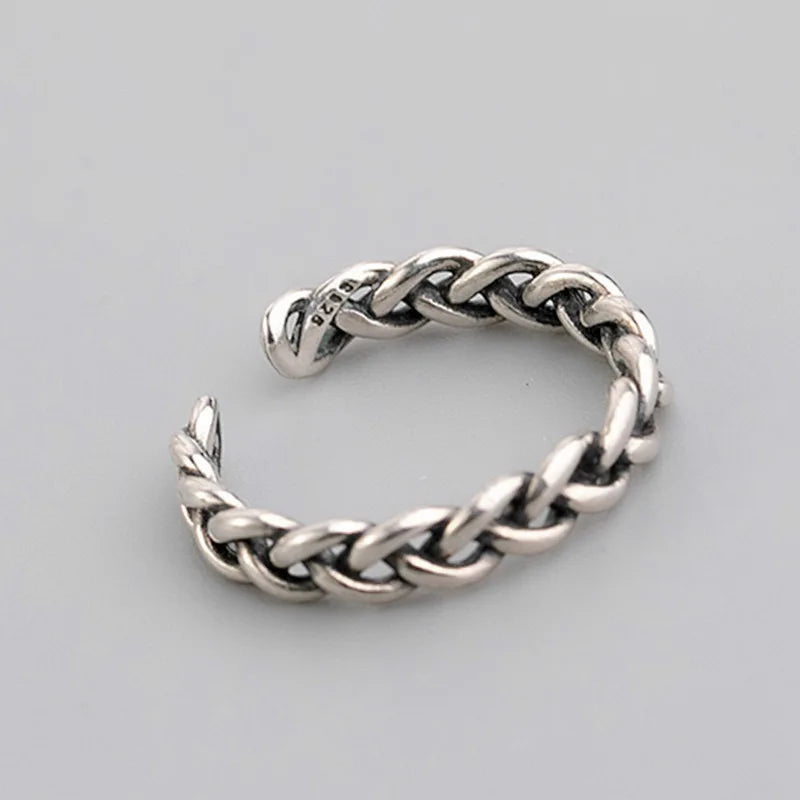 Fenrir's Braid Ring – 925 Sterling Silver with Viking Design