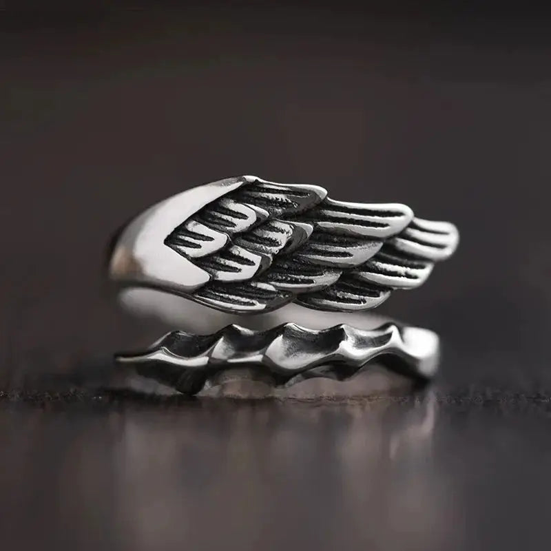 Valkyrie Feather Ring – 925 Sterling Silver Inspired by Norse Mythology