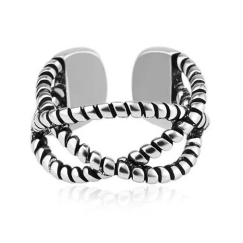Njord Ropes Ring – Intertwined Viking Design in 925 Sterling Silver