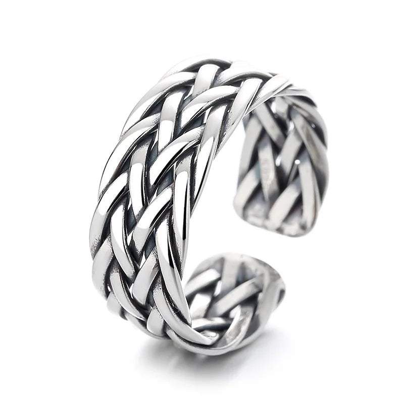 "Drakkar" Ring – Viking Braiding in 925 Sterling Silver