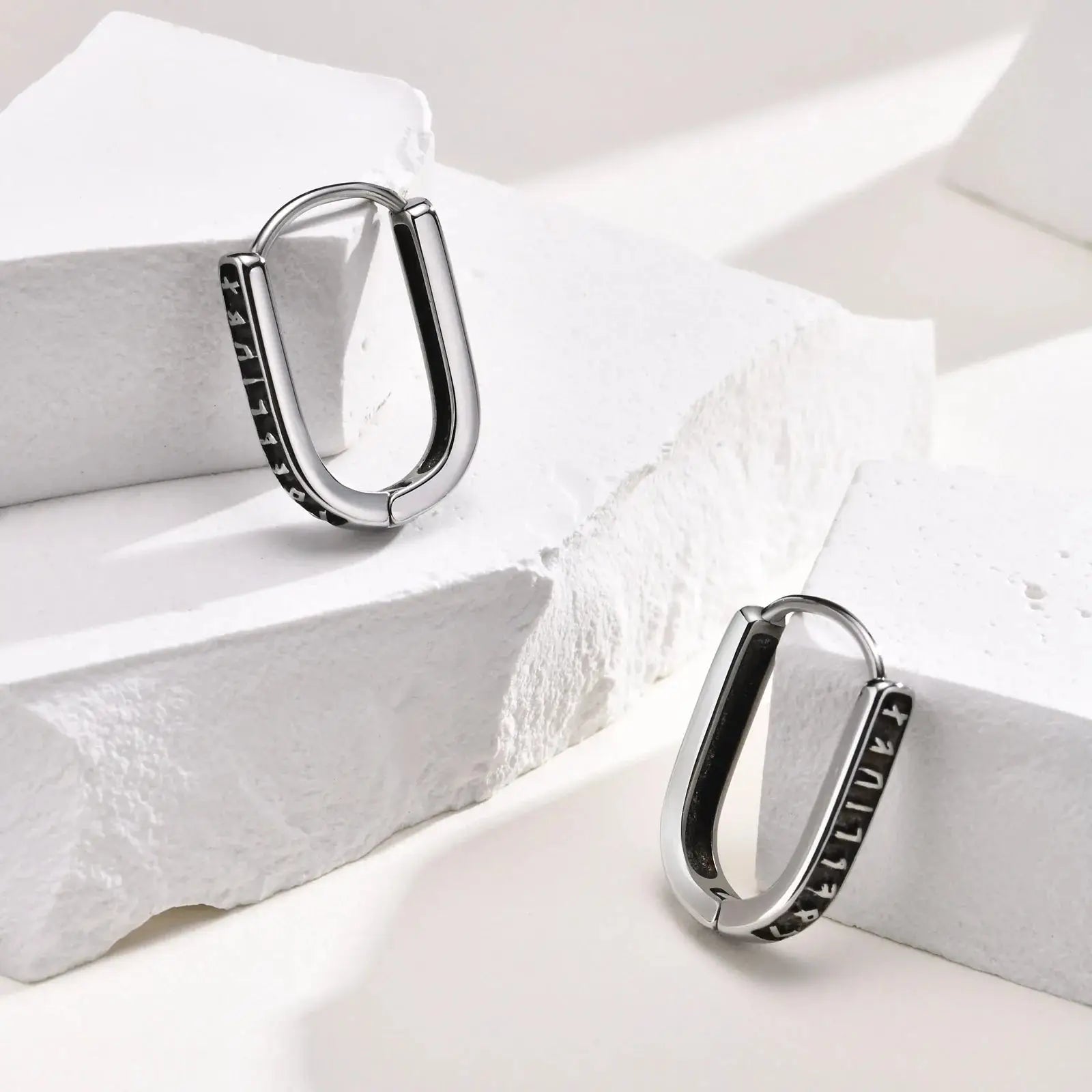 Stainless Steel Viking Runic Earrings – Ancestral Nordic Symbols