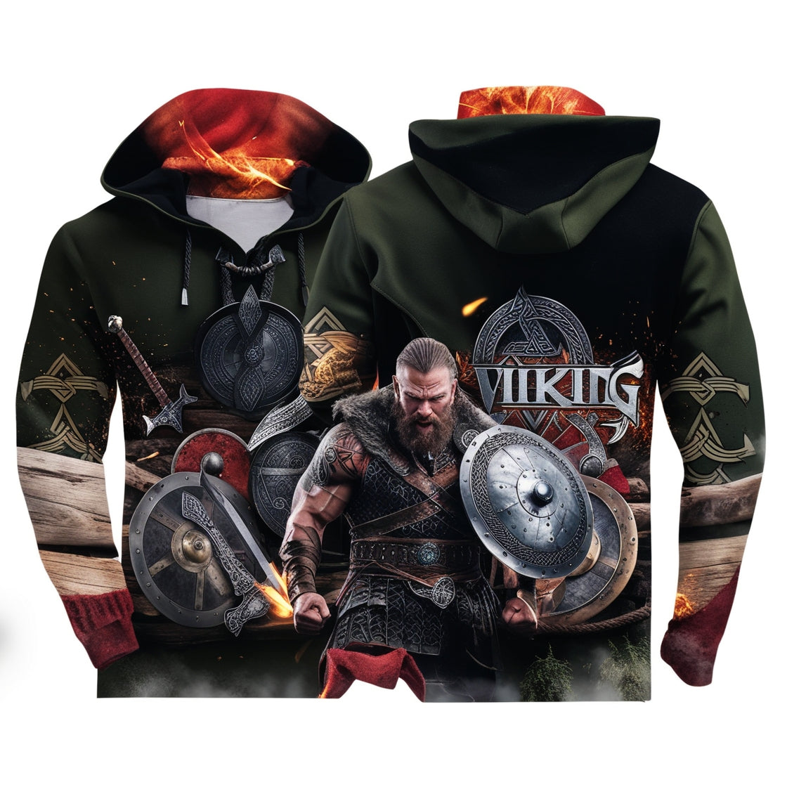 Gilet à Capuche Viking Odin : Alliance de Confort et de Tradition