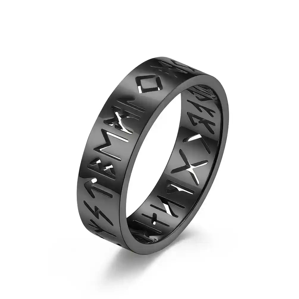 Bague Viking en acier inoxydable noir