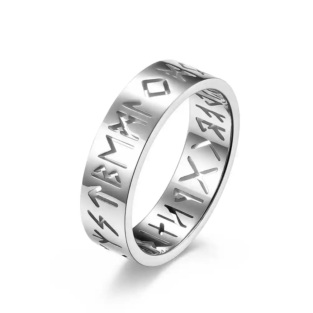 Bague Viking en acier inoxydable argenté