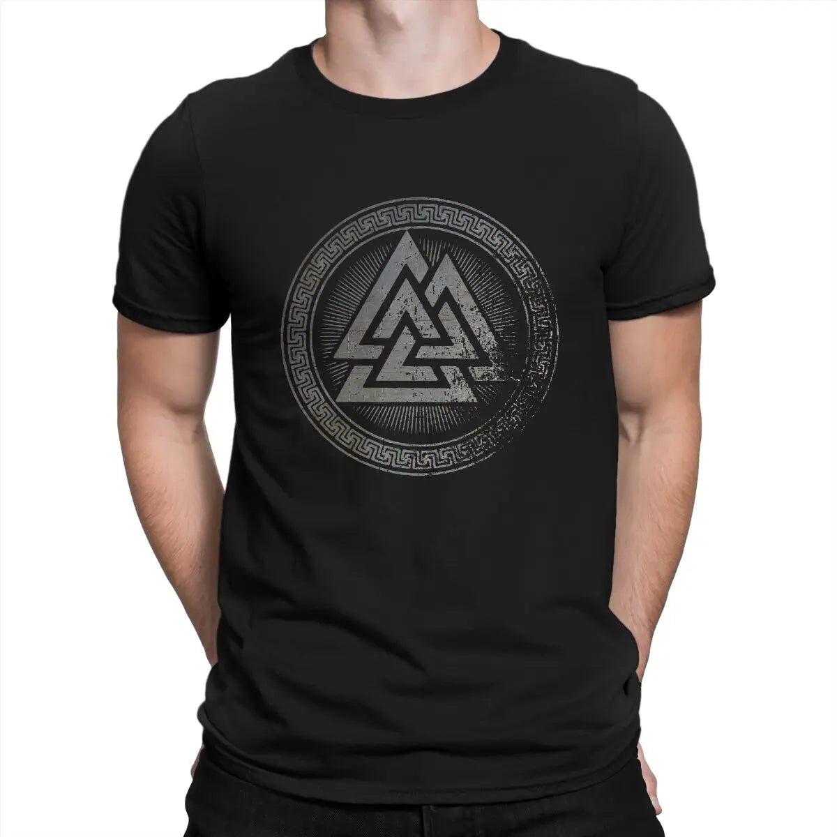 T-Shirt noir Valknut, style nordique authentique