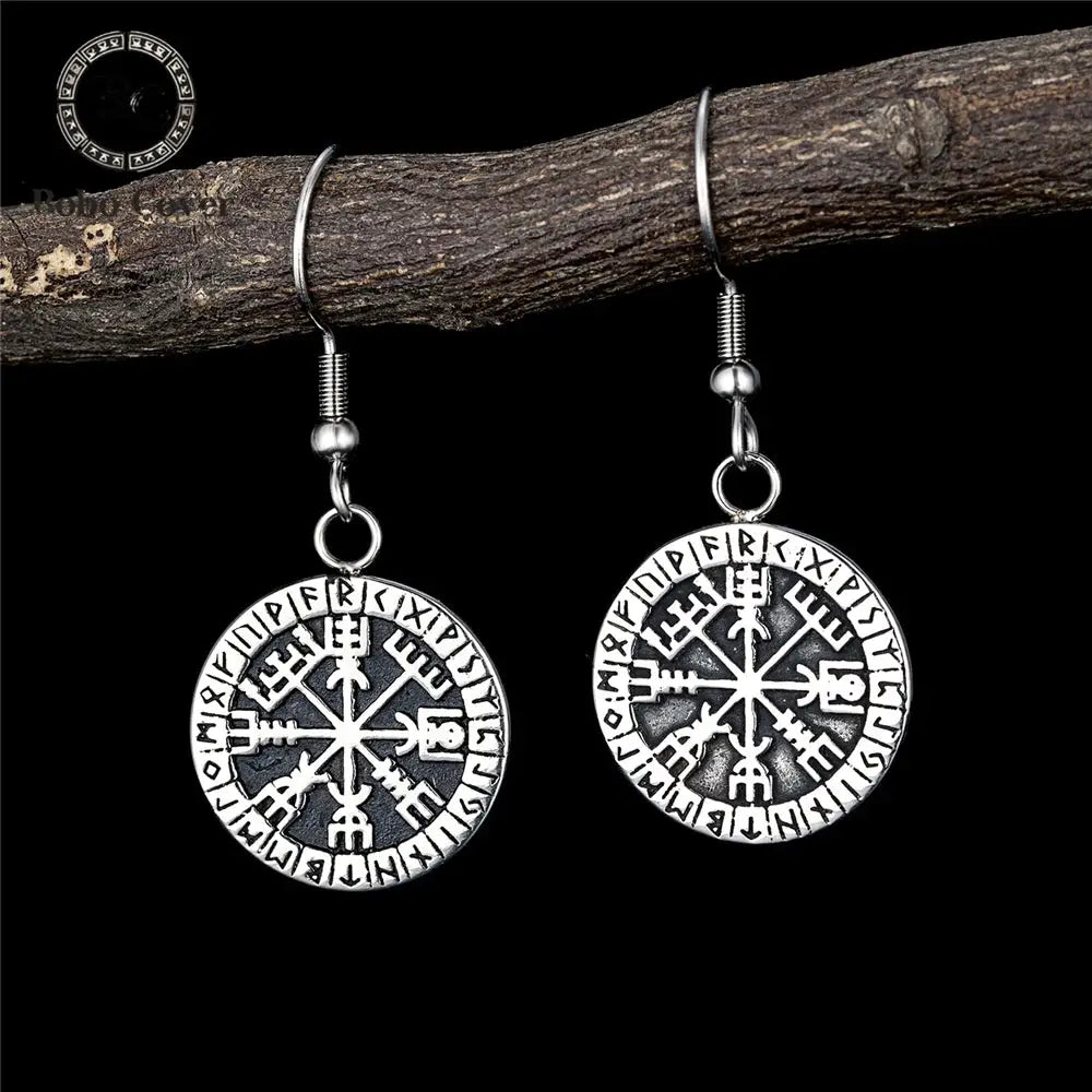 Boucles d'Oreilles Viking Vegvisir – Charme Nordique et Symbolisme Ancestral