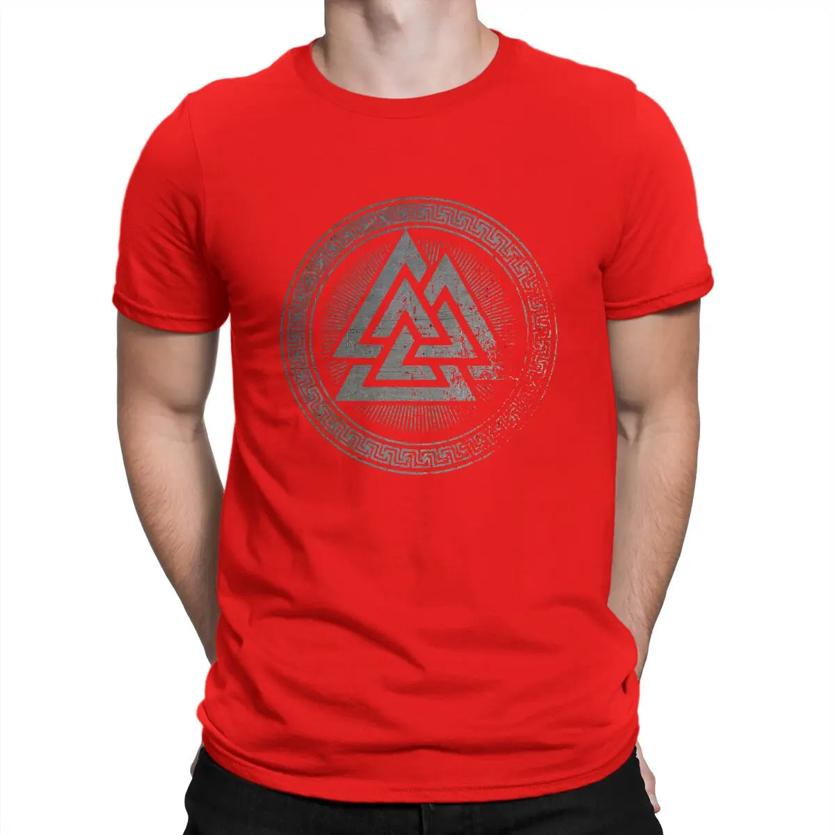 T-Shirt rouge Valknut, alliance de style et tradition