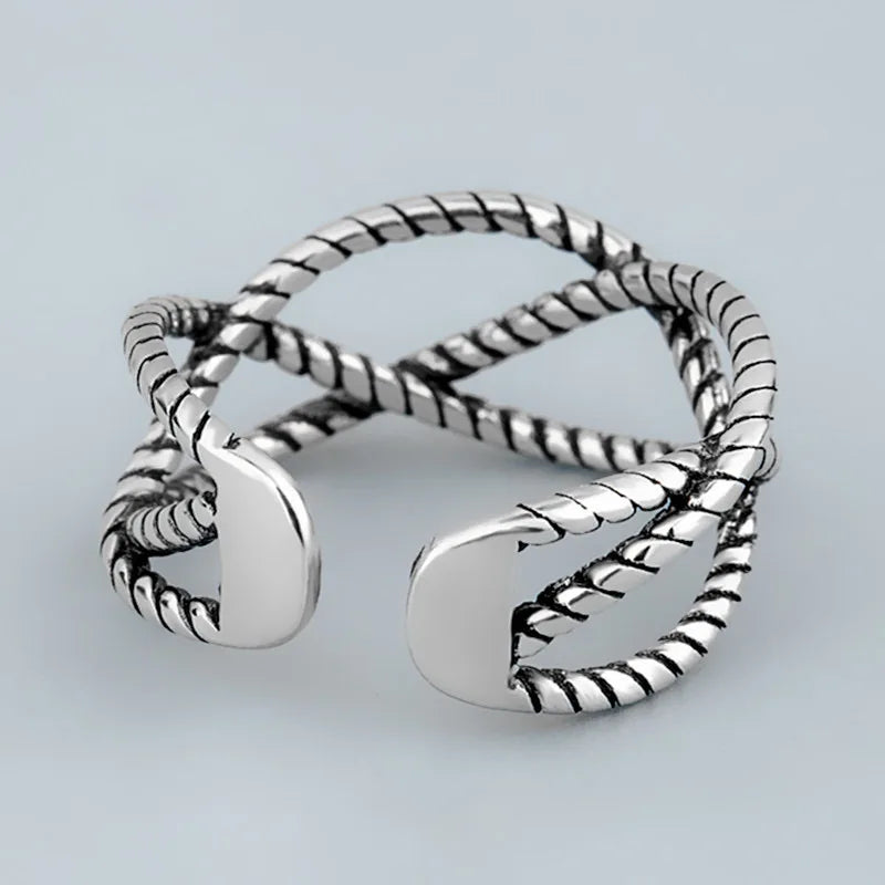 Bague "Cordages de Njörd" – Design Viking Entrelacé en Argent Sterling 925