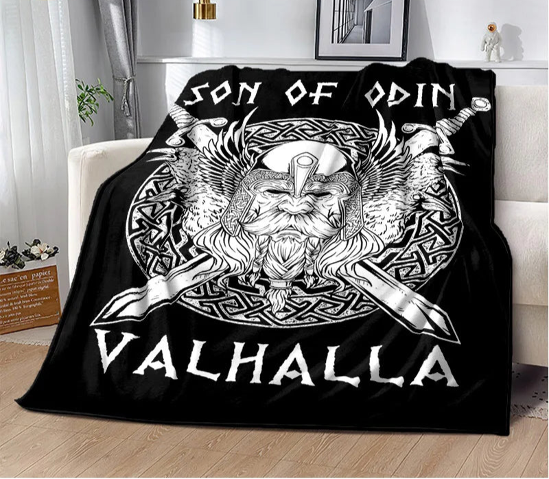 Plaid Viking “Son of Odin Valhalla” – Confort Mythique pour les Guerriers Modernes