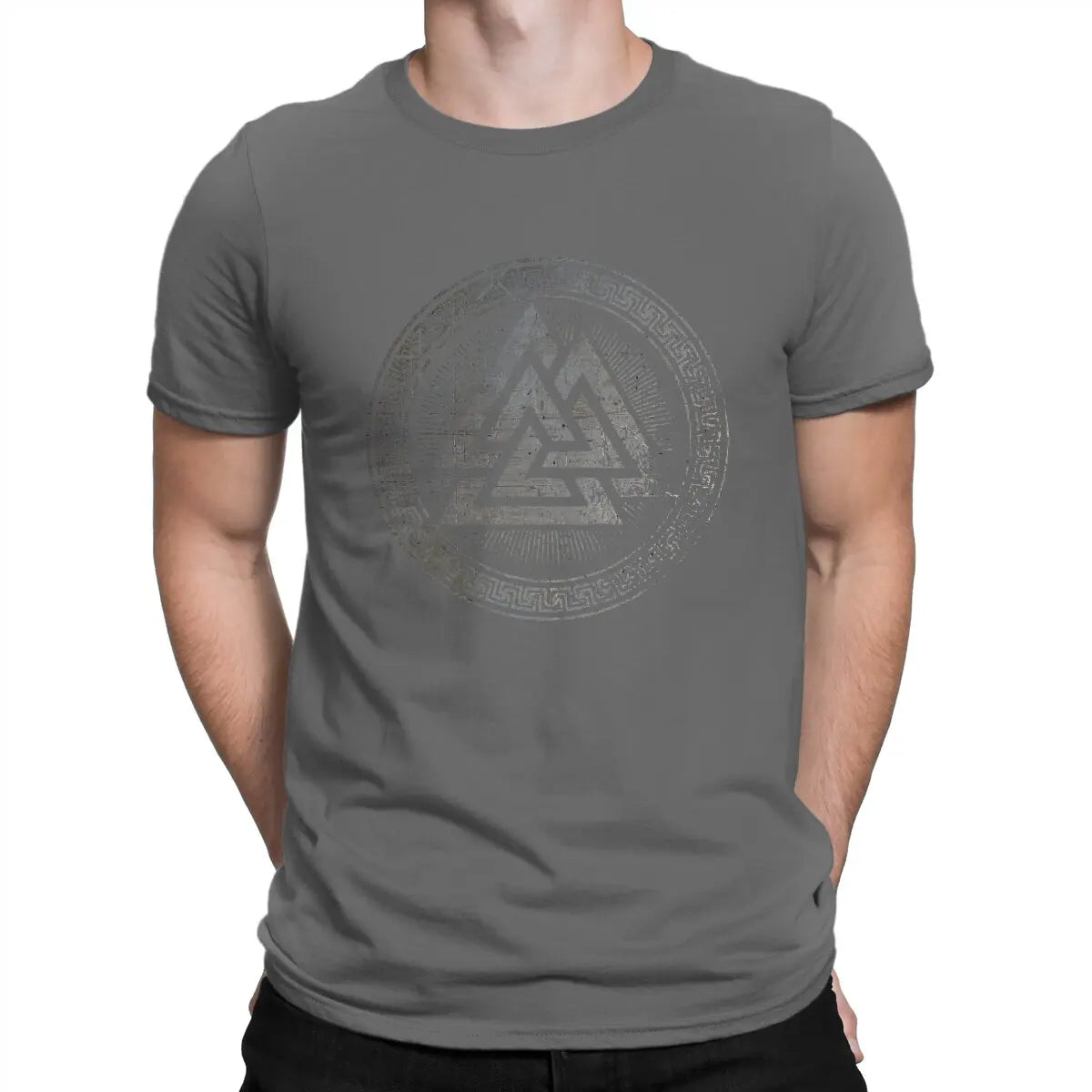 T-Shirt gris foncé Valknut, style nordique