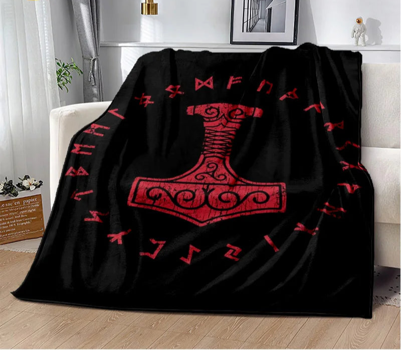 Plaid Viking "Mjolnir – Marteau de Thor" – Force et Protection Ancestrales
