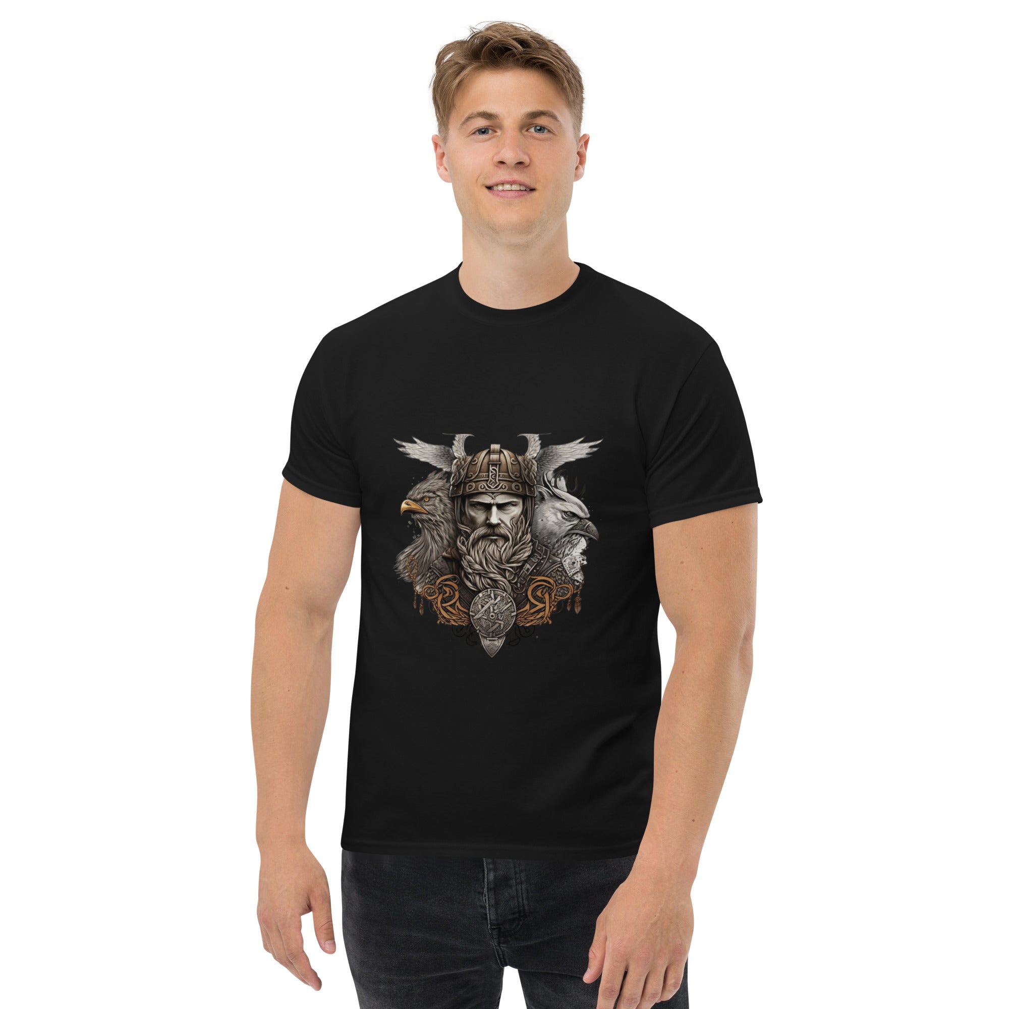 T-shirt Odin noir avec design viking