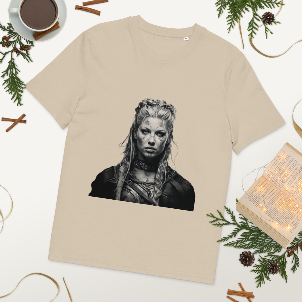 T-shirt beige Lagertha avec décorations