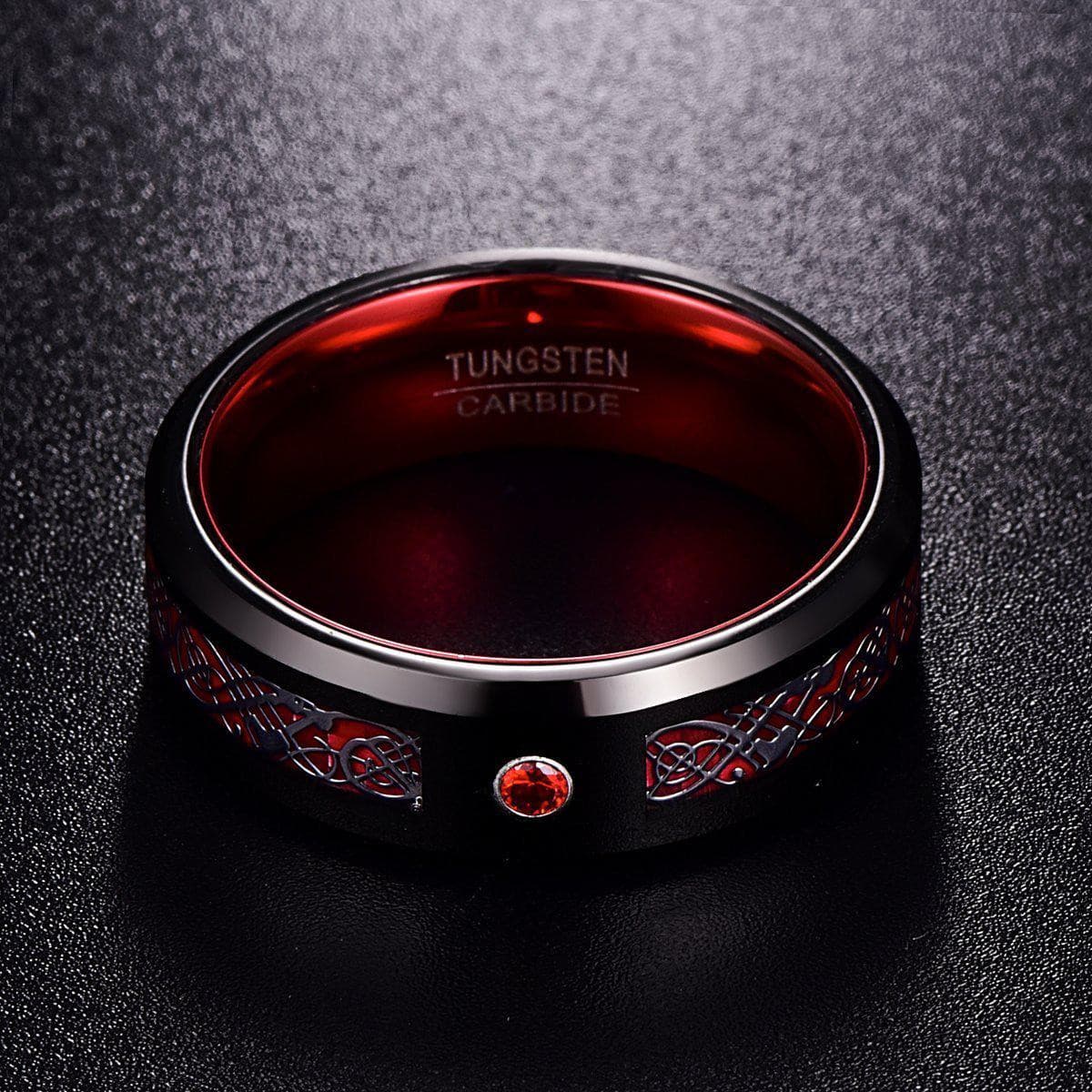 Bague Jarl Valhalla Rouge