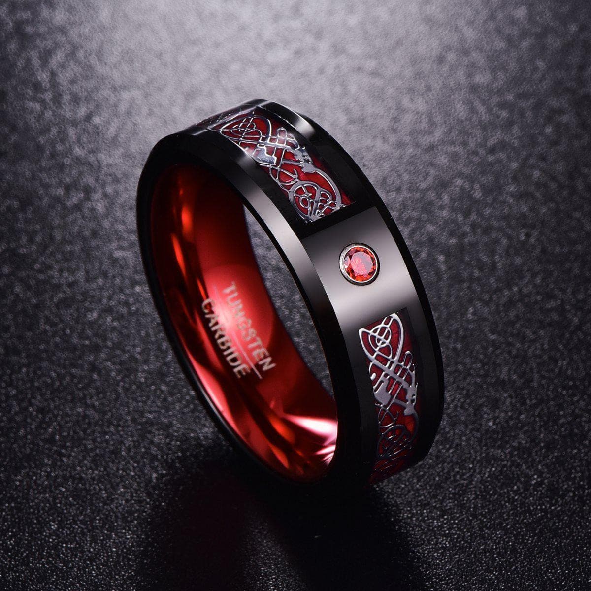 Bague Jarl Valhalla Rouge